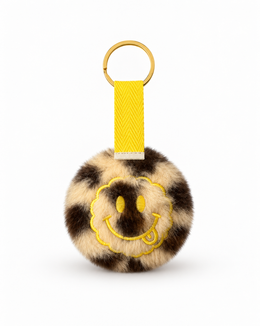 Sleutelhanger Smiley - Panter Geel