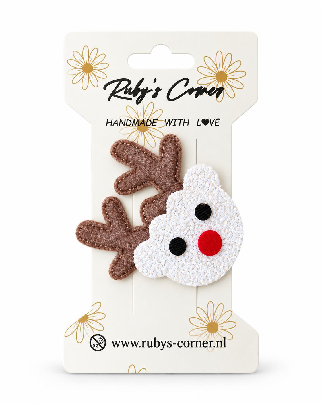 Kerst Haarspeldjes – Rendier Wit