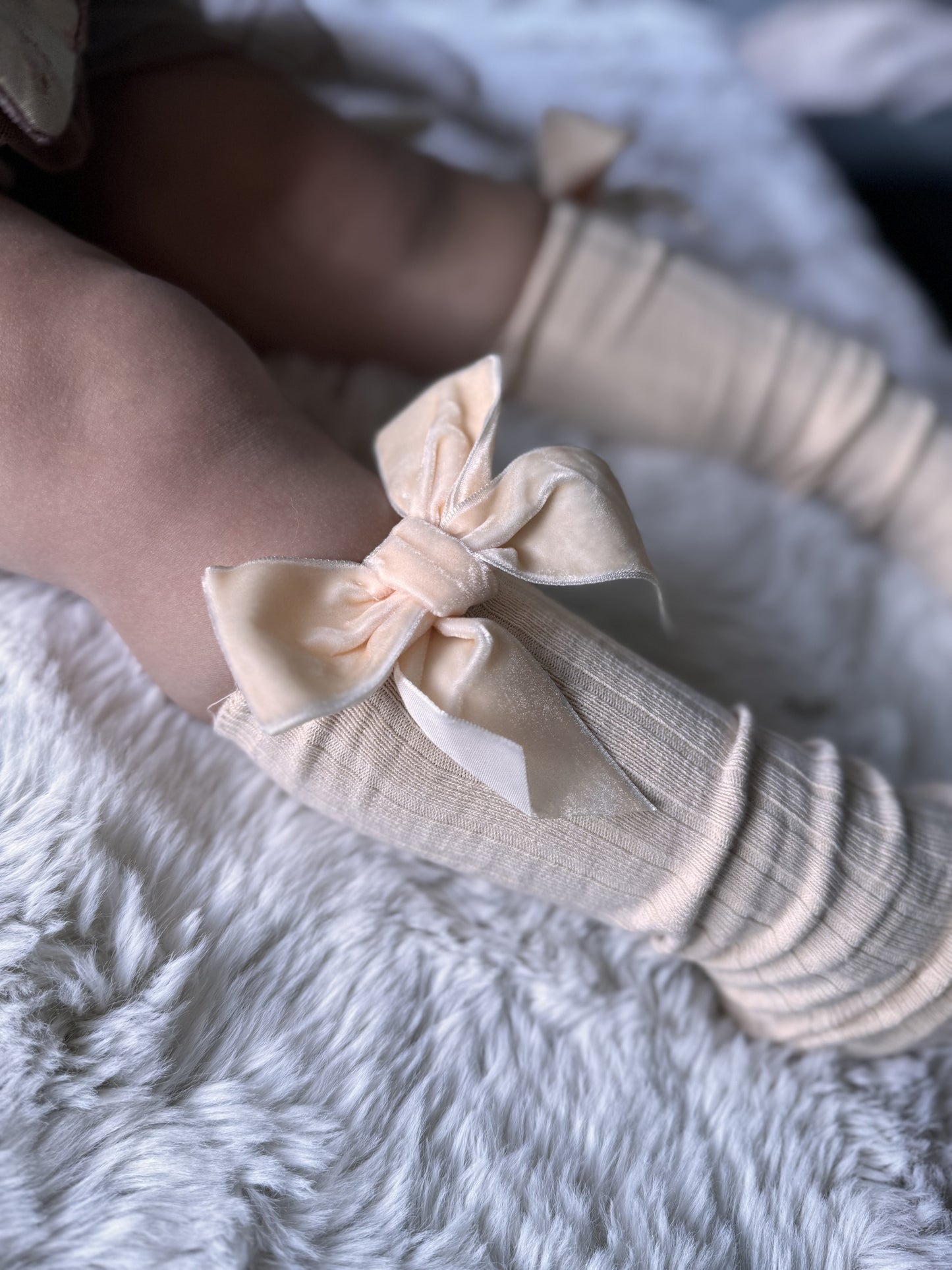 Kniekousen Strik Beige