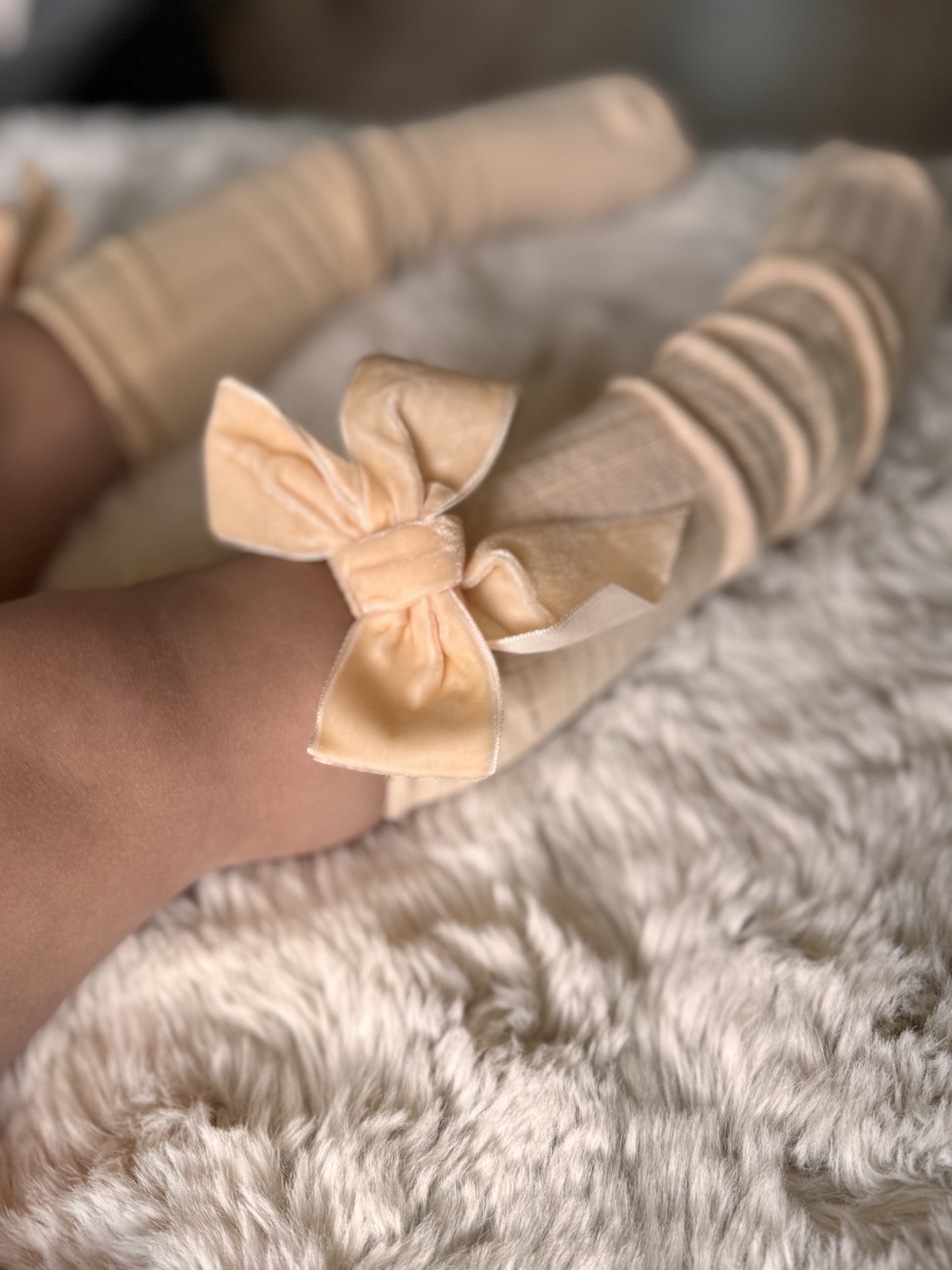 Kniekousen Strik Beige