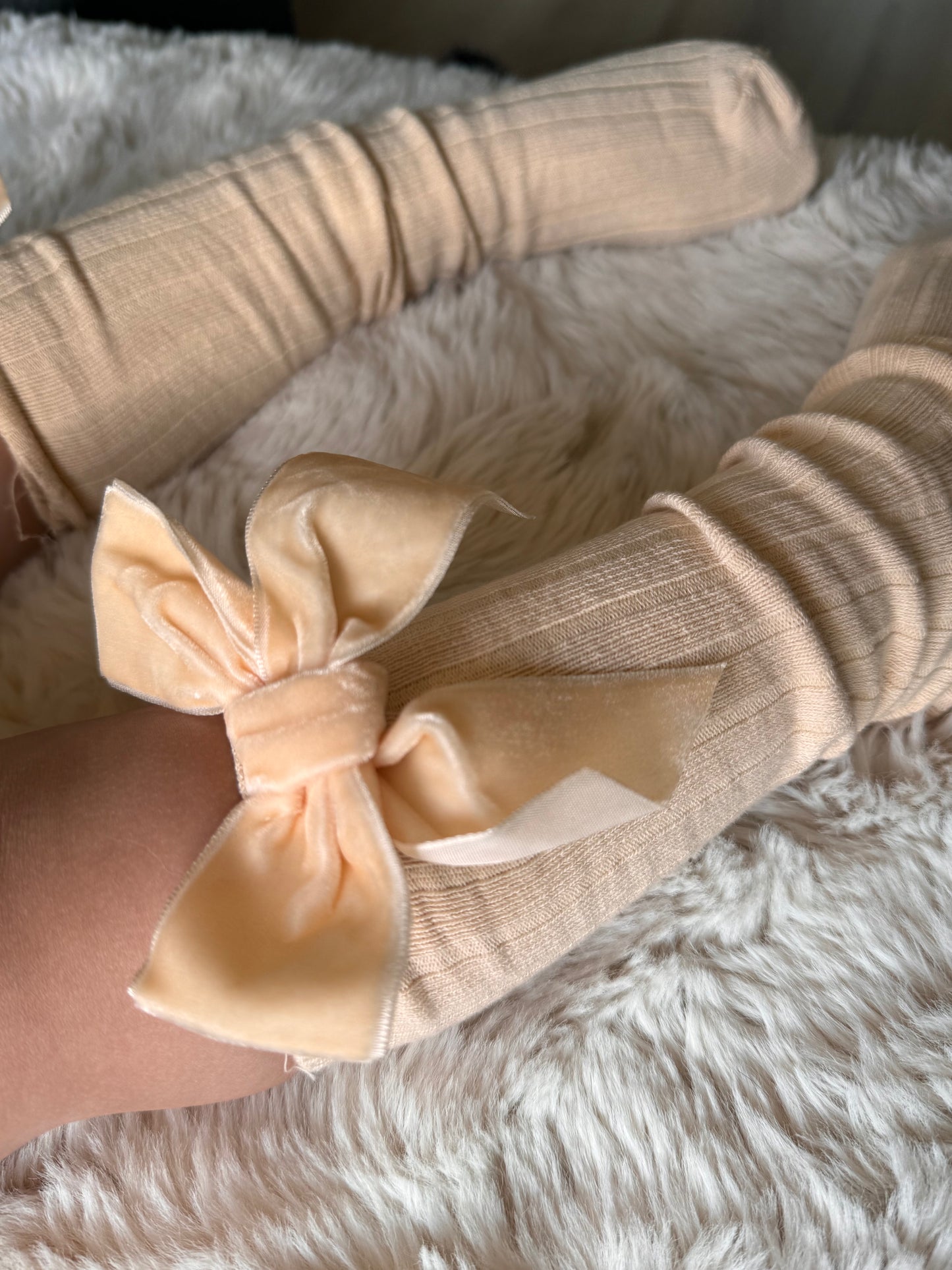 Kniekousen Strik Beige