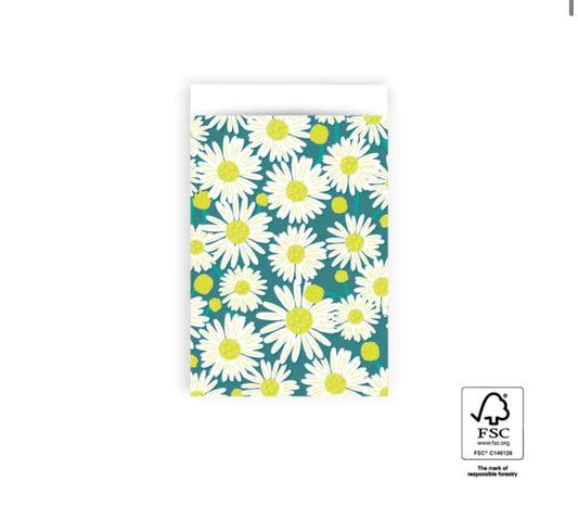 Cadeauzakjes Daisy Jade Blue 27 x 34cm - 5 stuks