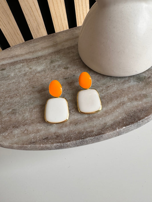 Oorbellen Orange - Crème