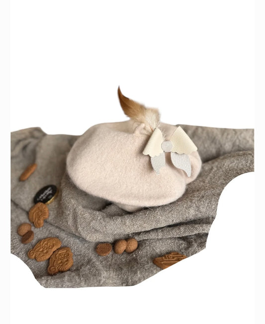 Pieten baret - Luxe strik- Crème - B2B- Incl Btw