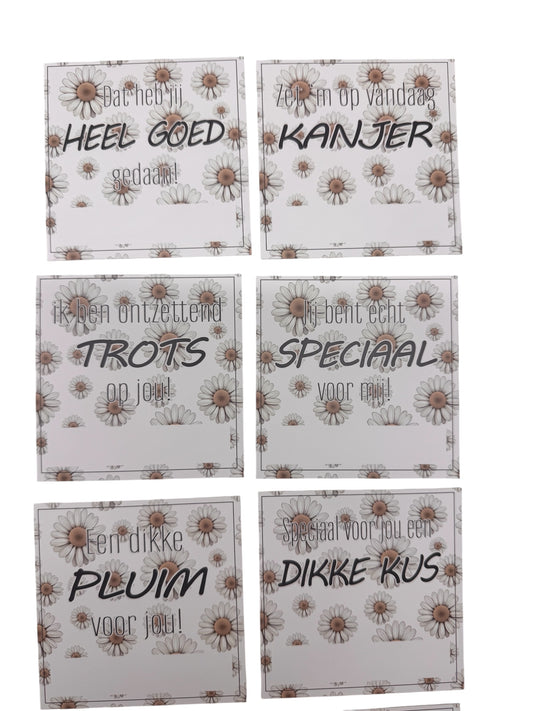 Broodtrommelkaartjes – Set van 10 - Bloem