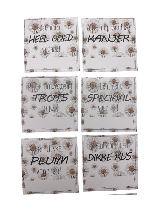 Broodtrommelkaartjes – Set van 10 - Bloem