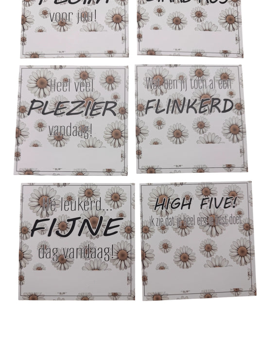 Broodtrommelkaartjes – Set van 10 - Bloem