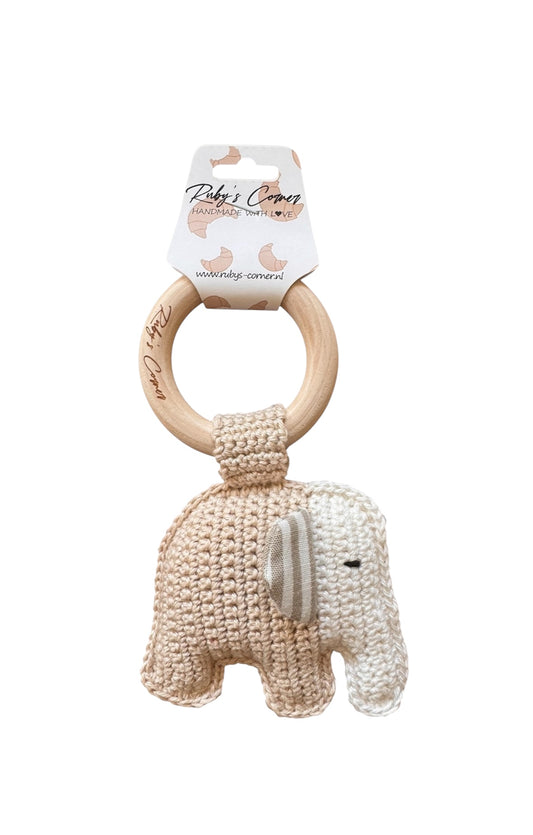 Gehaakte Bijtring Olifant – Handgemaakt - B2B - Incl Btw