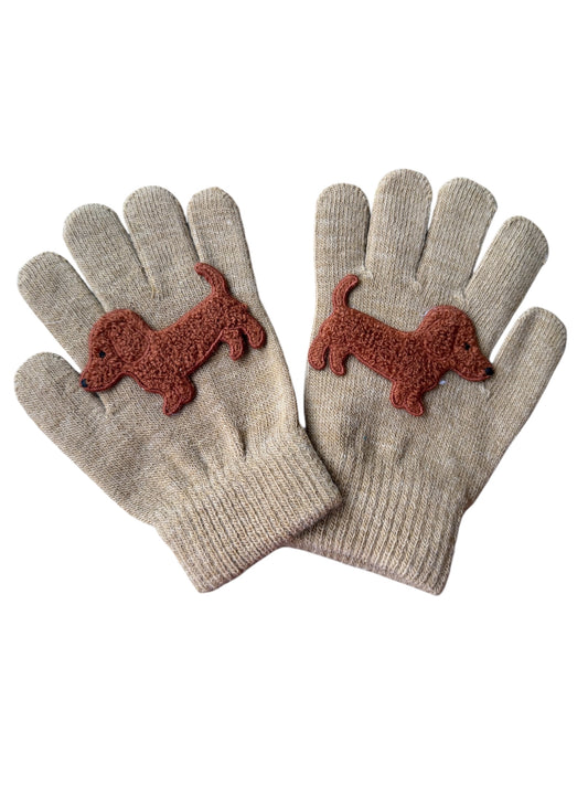 Kinderhandschoenen Teckel - Bruin