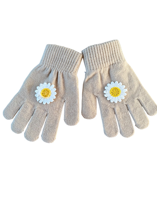 Kinderhandschoenen Bloemetje - Beige