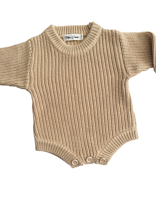 Gebreide romper – B2B - Caramel - Incl Btw