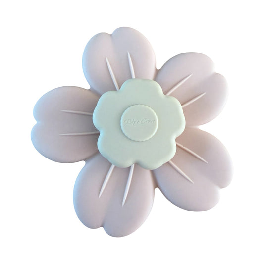 Siliconen bad spinner – Bloem - Peach / Beige