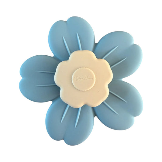 Siliconen bad spinner – Bloem - Blauw