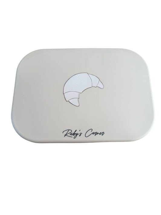 Siliconen broodtrommel – Croissant- Beige