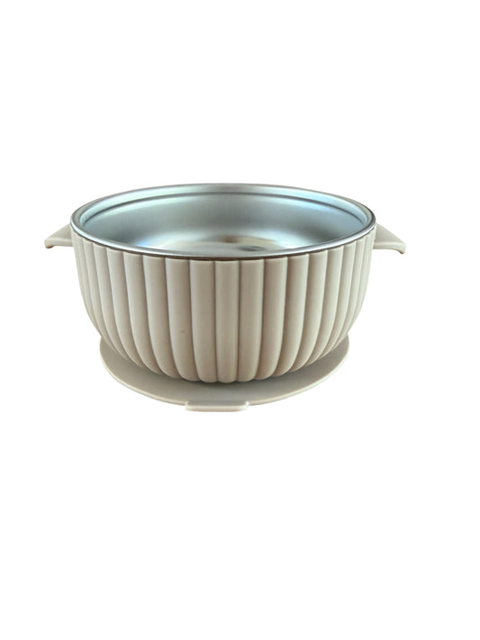 Siliconen schaaltje met RVS inzet – Beige