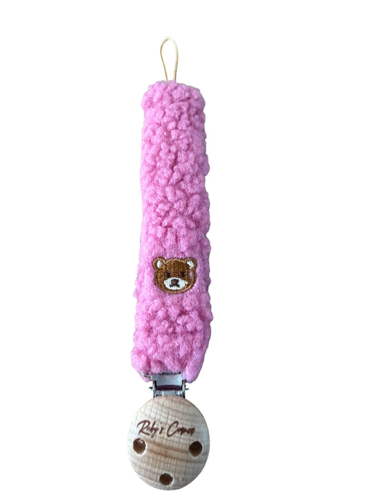 Speenkoord Teddy - Beer - Roze