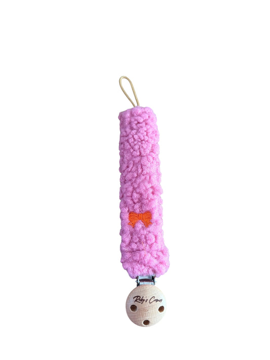 Speenkoord Teddy - Strik - Roze