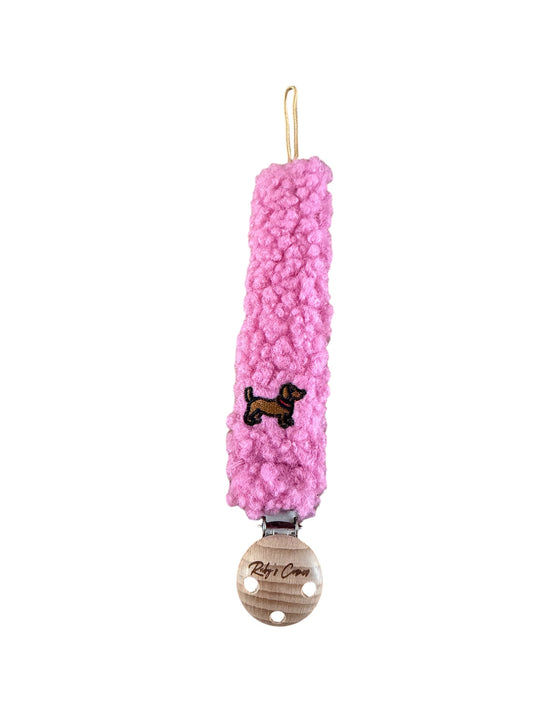 Speenkoord Teddy - Teckel - Roze