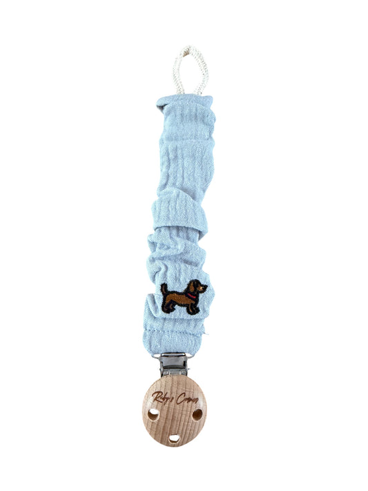 Speenkoord Mousseline - Teckel - Ice Blauw