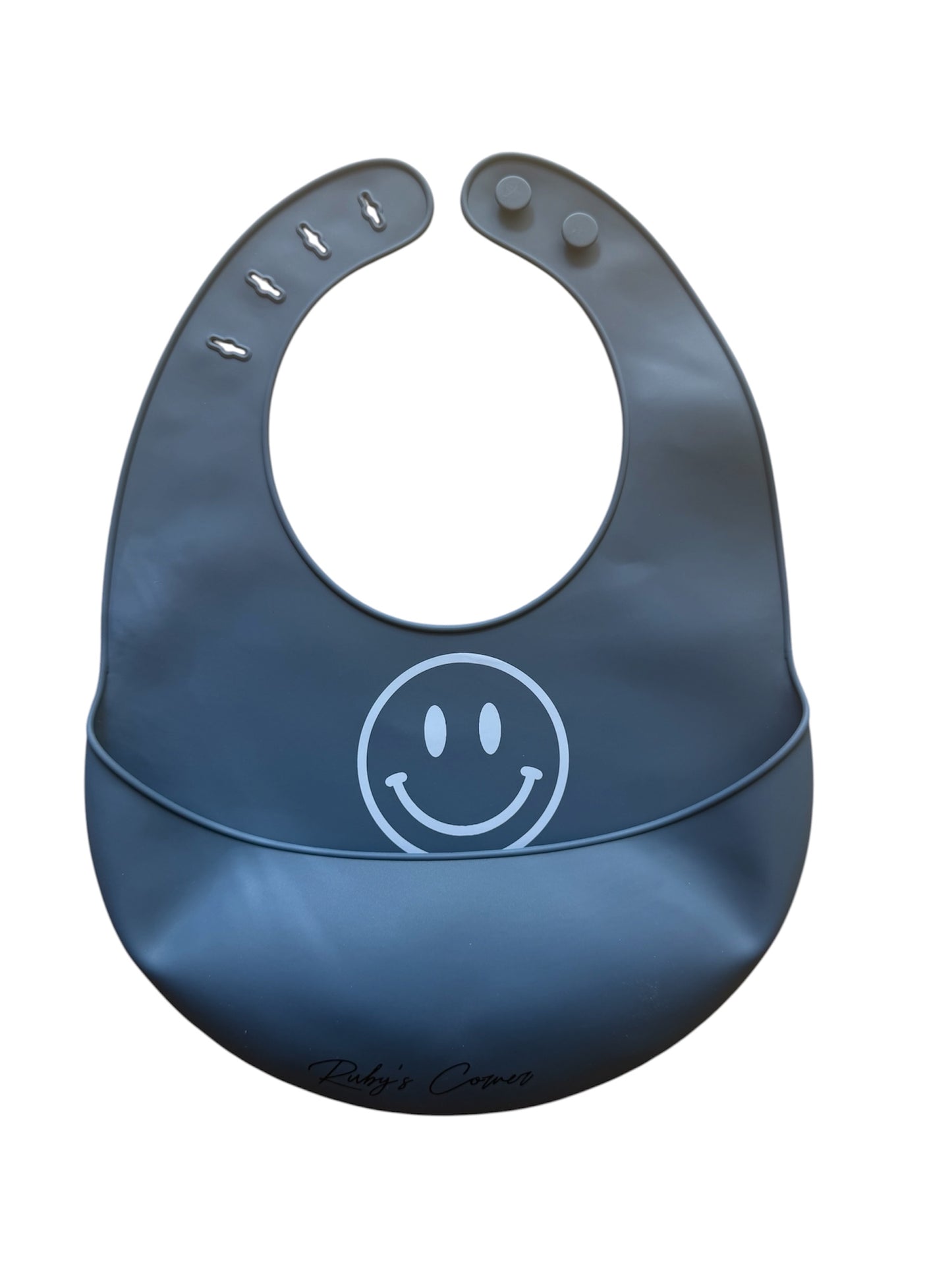 Siliconen slabber met opvangbakje – Blauw – Smiley Blauw