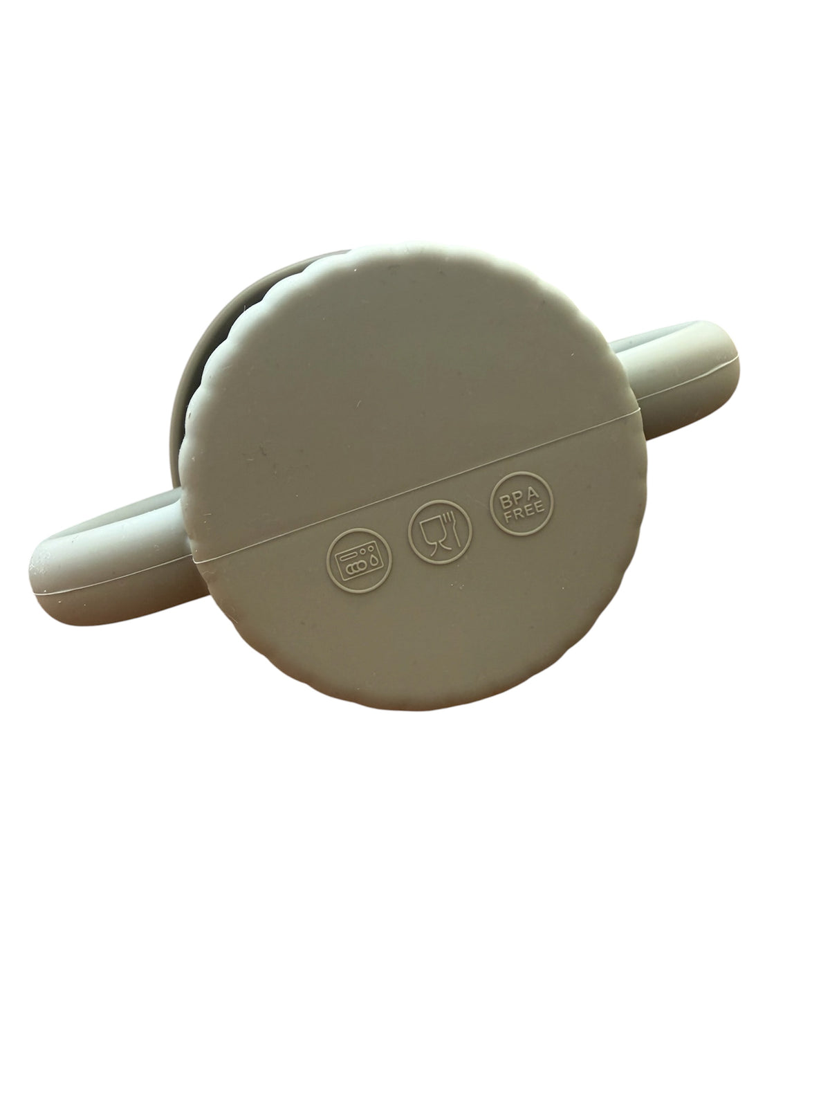 Siliconen beker met RVS inzet en tuitdeksel – Saliegroen- Smiley - B2B - Incl Btw