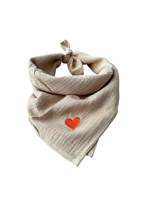 Bandana sjaaltje - Beige - Hartje