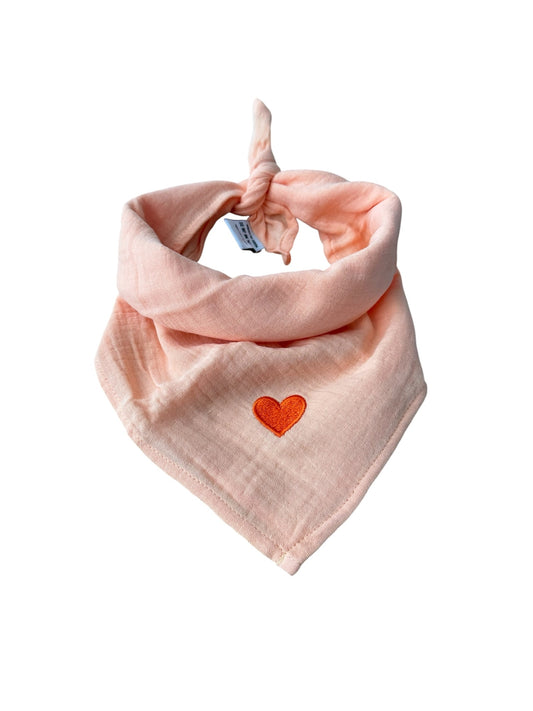 Bandana sjaaltje - Licht Zalm - Hartje