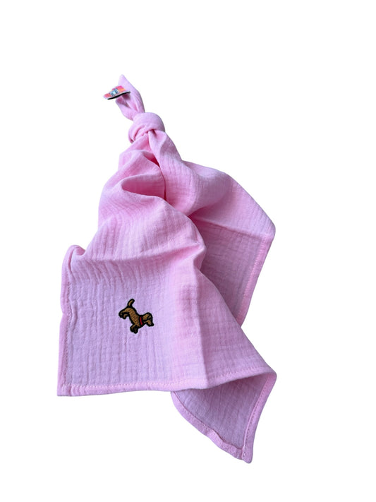 Multifunctionele mousseline doek - Licht Roze - Teckel