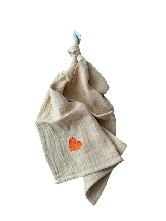 Multifunctionele mousseline doek - Beige - Hartje