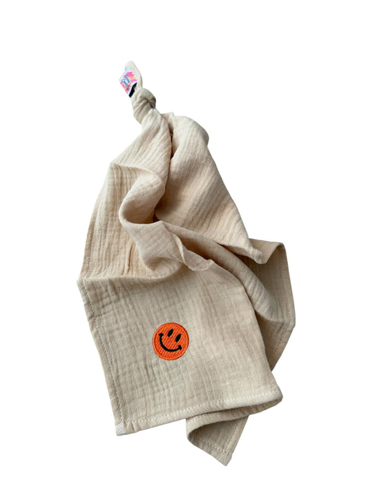 Multifunctionele mousseline doek - Beige - Smiley