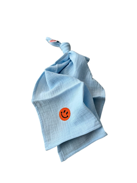 Multifunctionele mousseline doek - Licht Blauw - Smiley