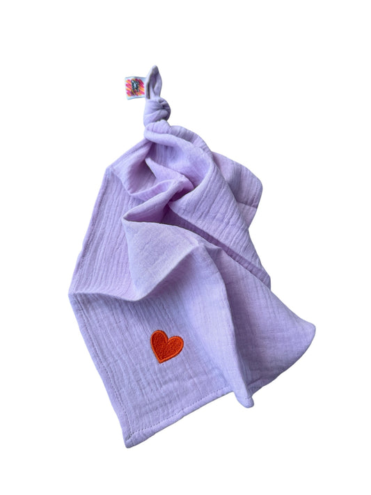 Multifunctionele mousseline doek - Lilla - Hartje