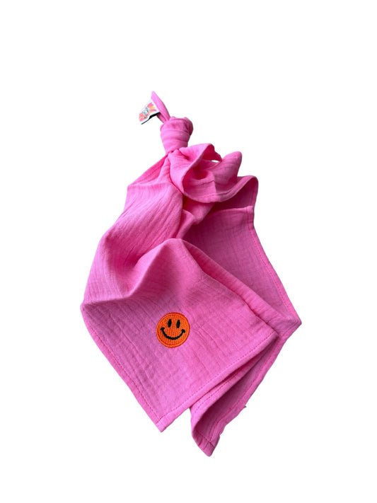 Multifunctionele mousseline doek - Roze - Smiley