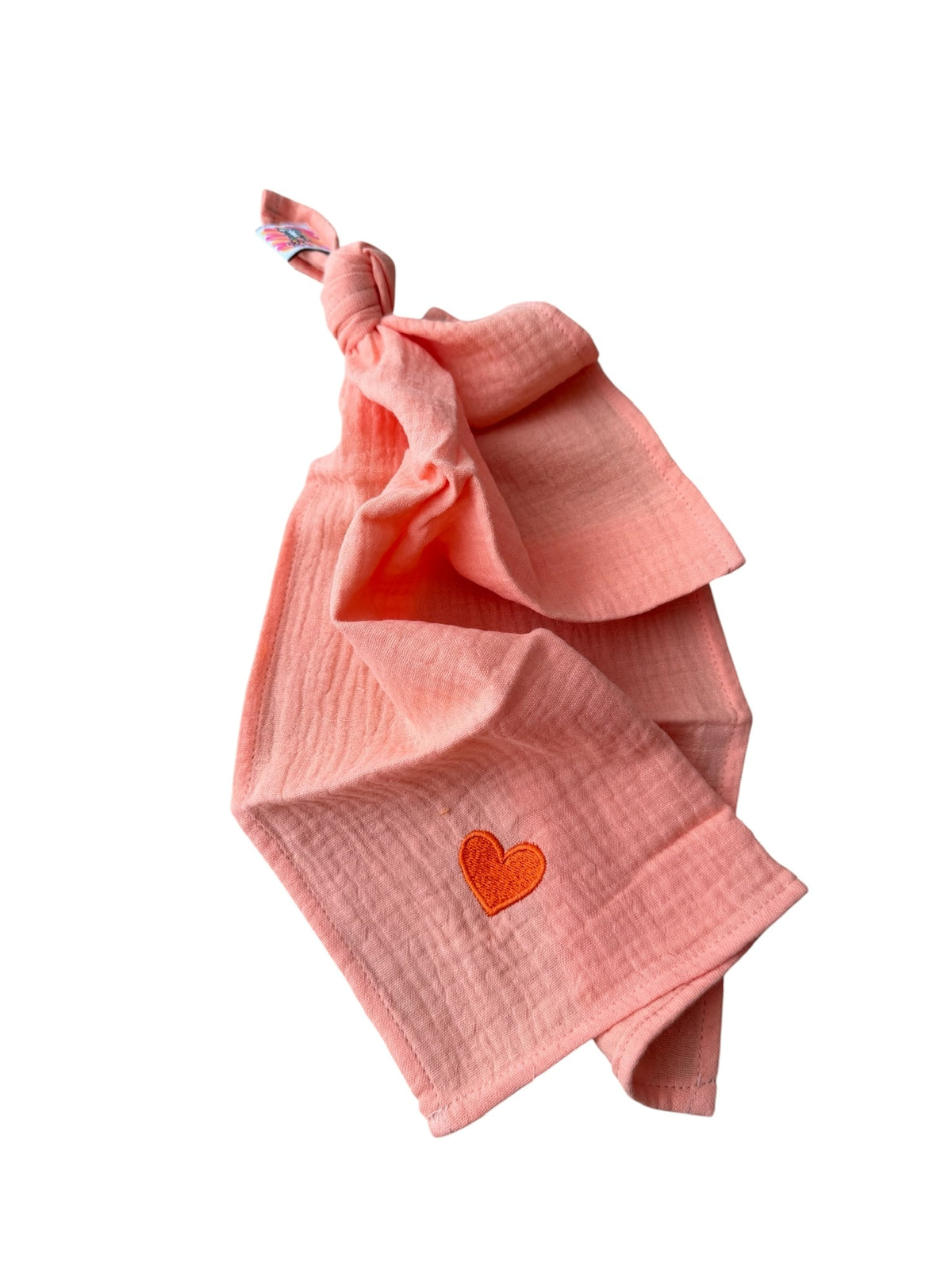 Multifunctionele mousseline doek - Zalm - Hartje