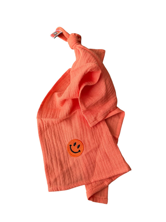 Multifunctionele mousseline doek - Donker Zalm - Smiley