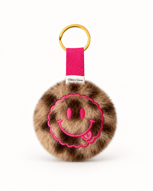 Smiley Sleutelhanger - Panter Roze