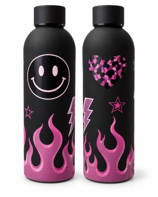 Thermosfles - Zwart / Paars