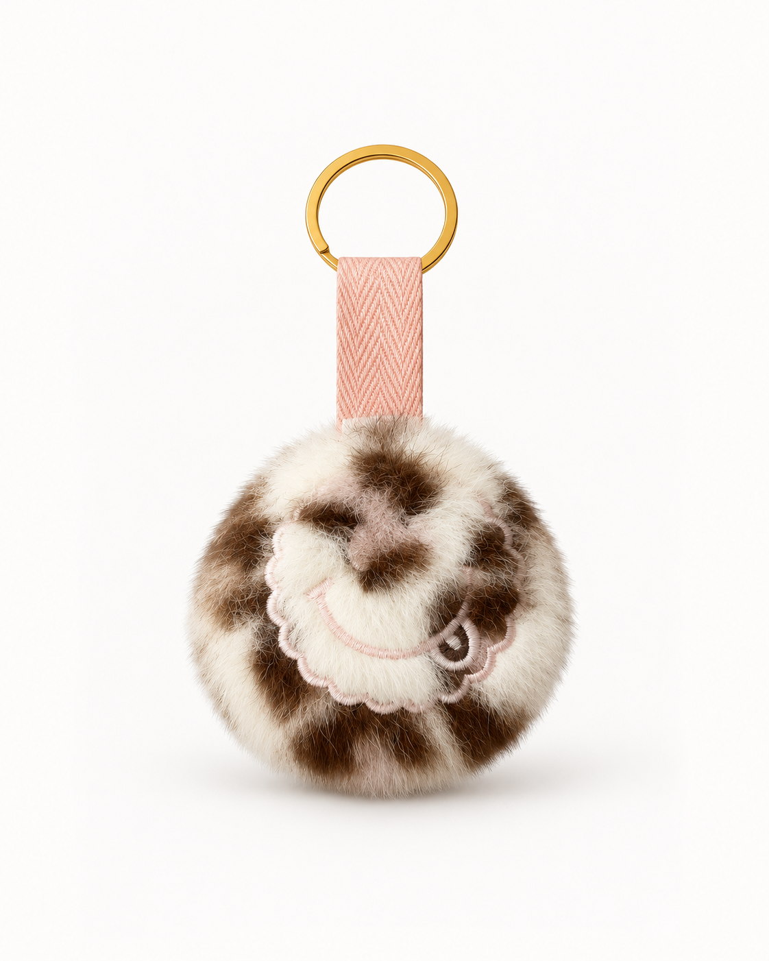 Smiley Sleutelhanger - Licht Roze