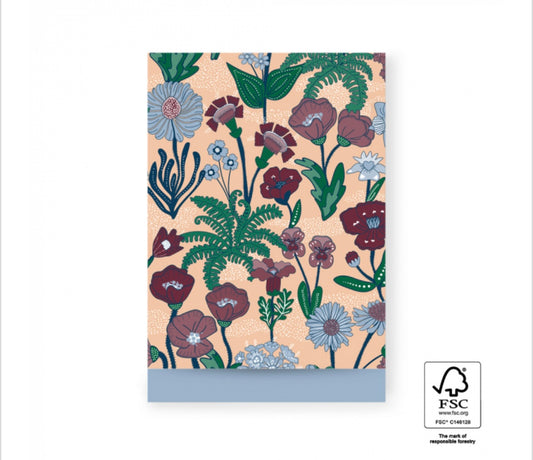 Bloemen Vintage Perzik - Polar Blue - 27 x 34cm 5stuks