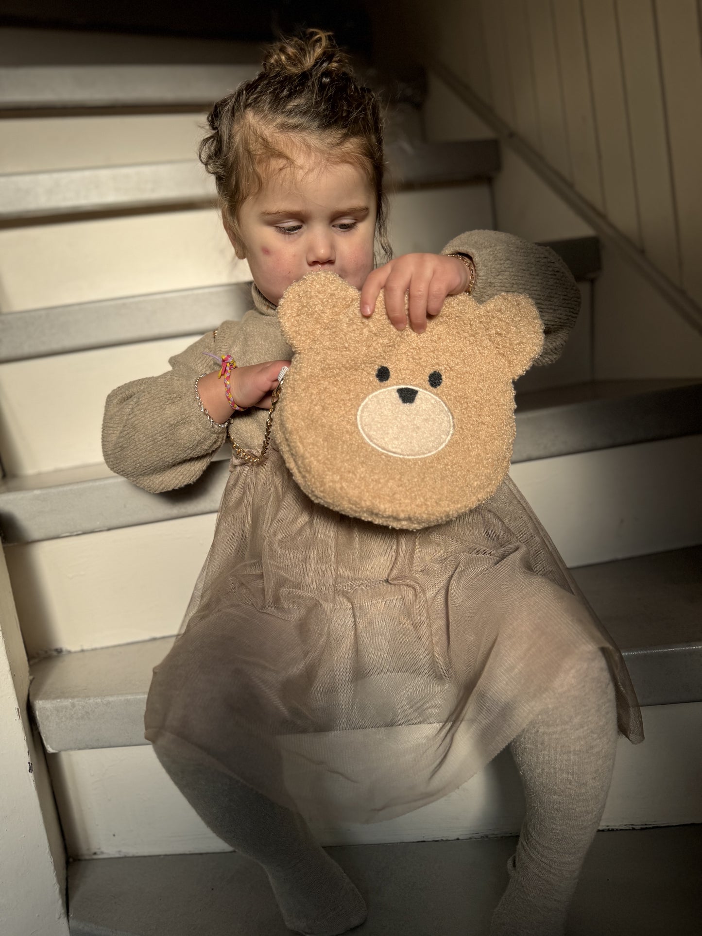 Schoudertasje TeddyBear Beige