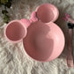 Peuter Baby Dinerbord-Servies voor Kinderen-Eetset voor kinderen-Kinderserviesset-3 delig-Duurzaam-Eco Friendly-Tarwe-Minnie-Roze