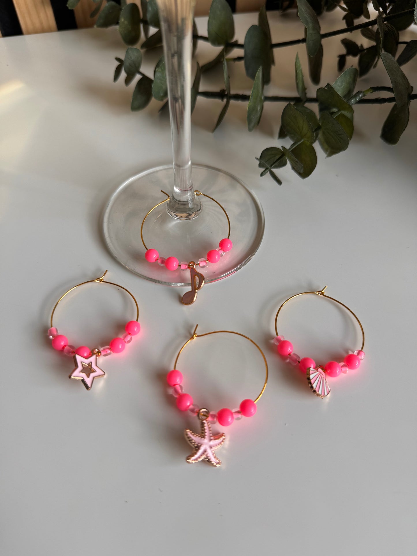 Wijnmarkers Ringen - Set Neon Roze