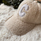 Damespet letter C - Teddy - Beige