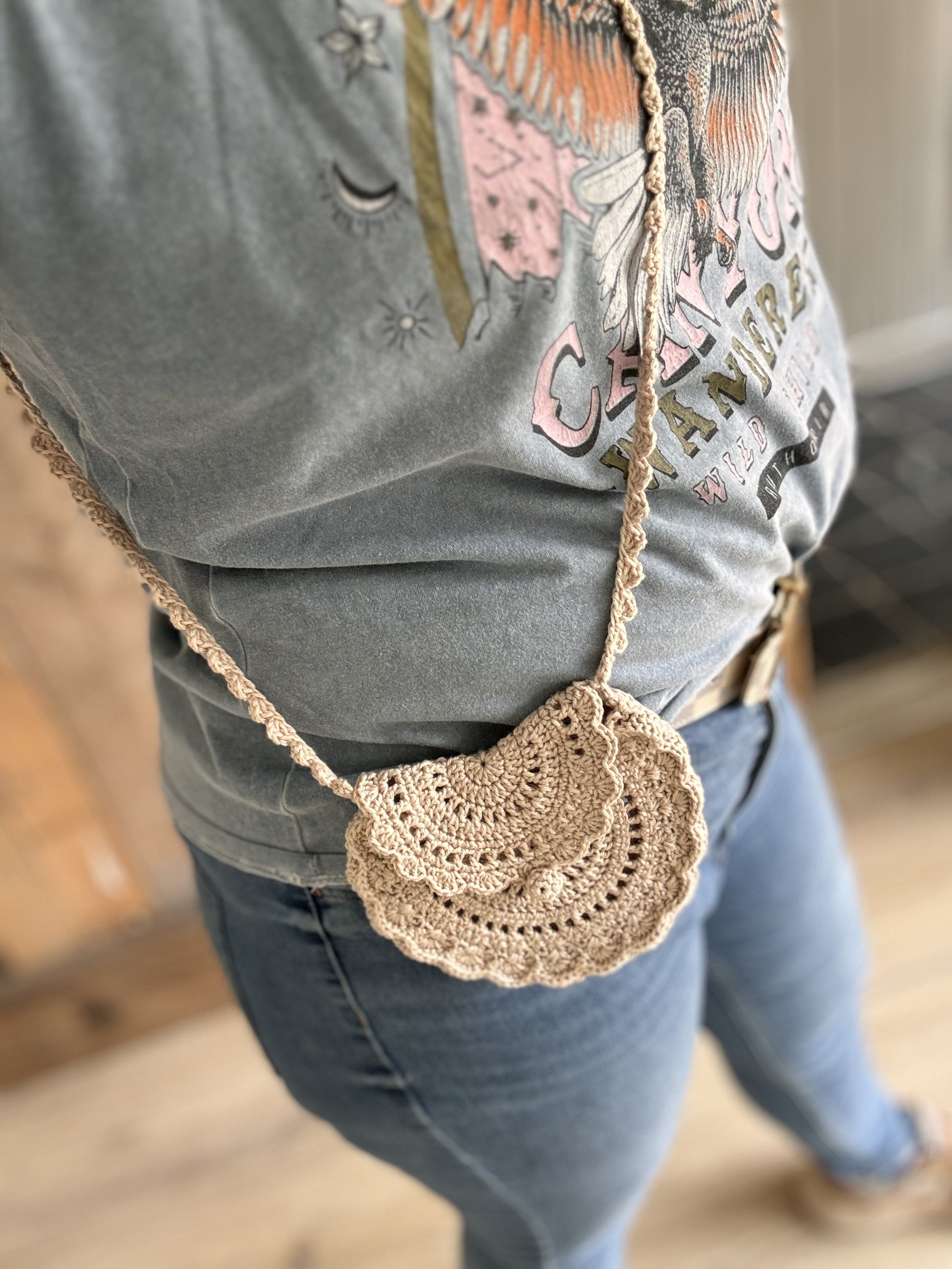 Gehaakt tasje Beige Ruby s Corner