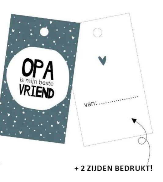 Cadeaulabel - Opa is mijn beste vriend - 40x70mm