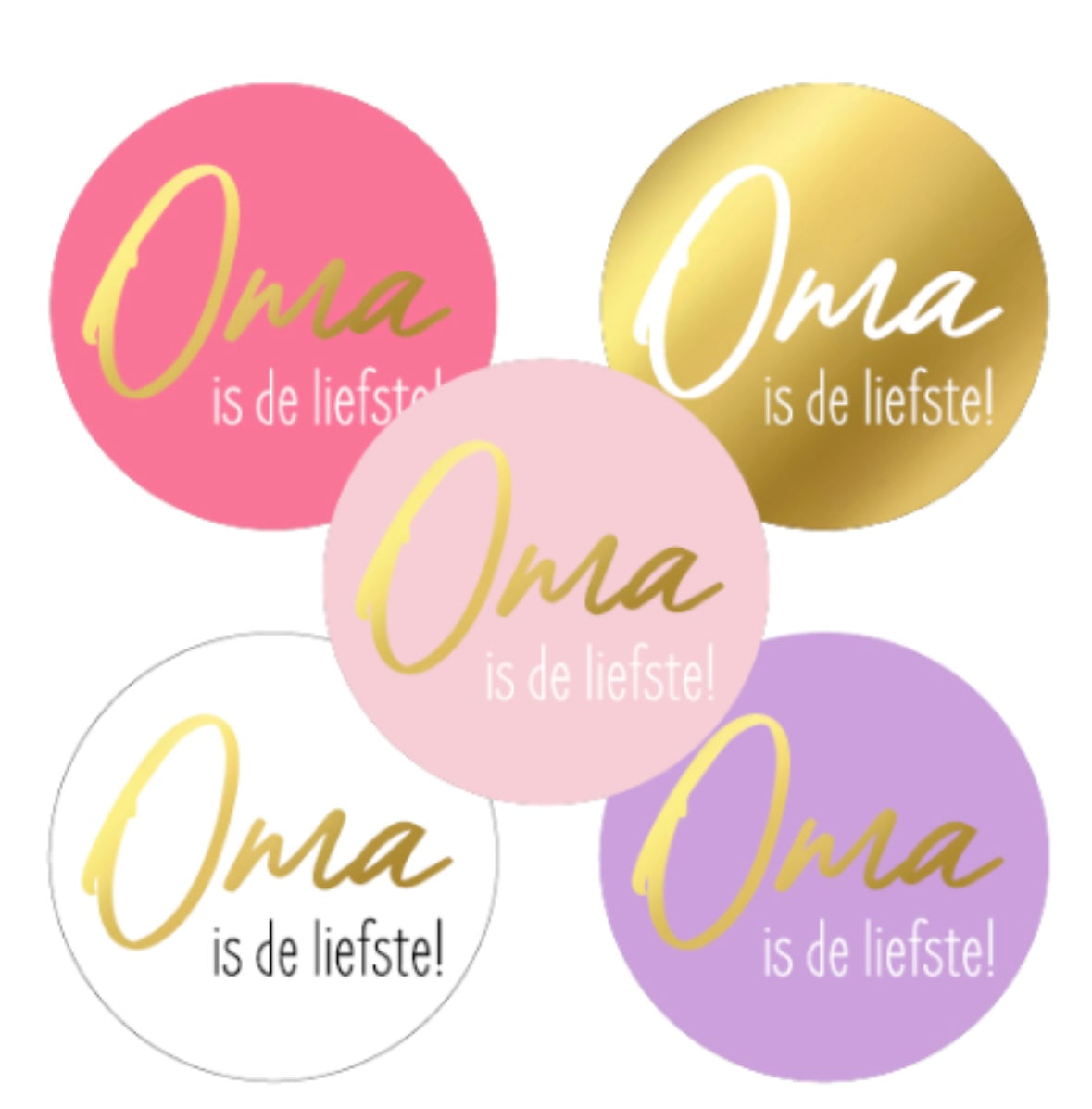 Stickers D40mm - Oma is de liefste (5 varianten) 10 Stuks