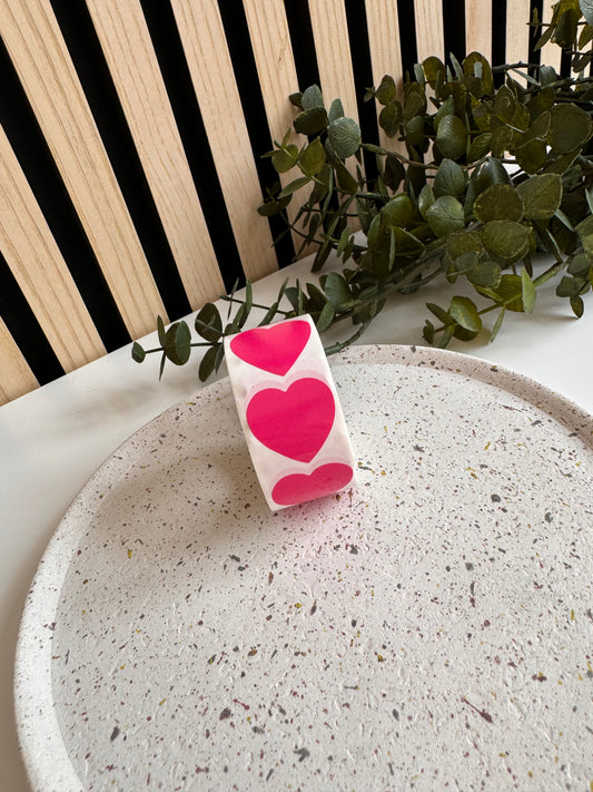 Sluitstickers Roze Hartje 10 stuks