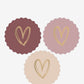 Stickers Multi - Heart Gold - Warm Pink
Ø 55 mm 24 stuks