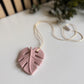 Bijtketting - Blad - Roze