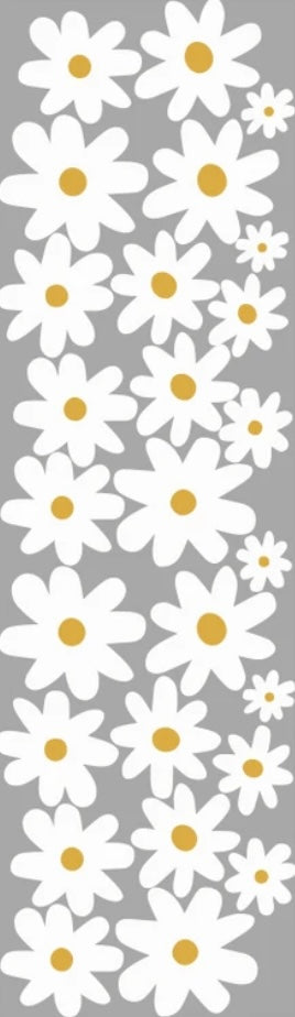 Muursticker kinderkamer - Muurstickers babykamer - Madeliefjesprint set 26 stuks - Daisy bloemen set - Madeliefjes bloemen - Muurdecoratie - Bloemen stickers